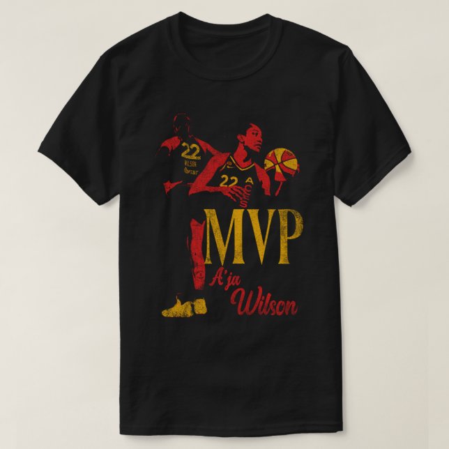 A_ja Wilson MVP Las Vegas Aces WNBA   T-Shirt (Design Front)