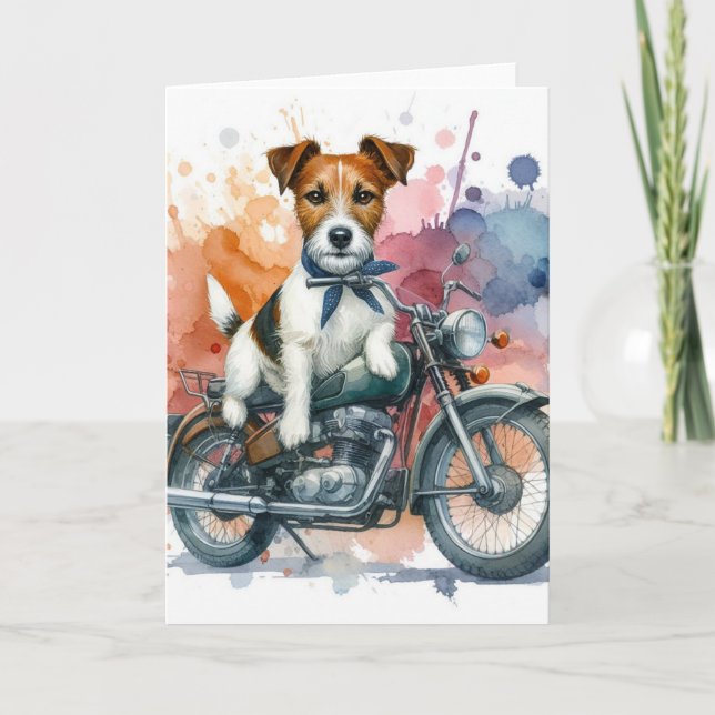 A Jack Russell on a Bike Card (Front)