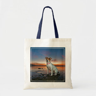 A Jack Russell Sitting Beach   Brighton Beach Tote Bag