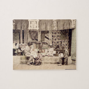 A Japanese cloth store, c.1890 (hand coloured phot Jigsaw Puzzle