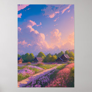 A Japanese Countryside Village Poster