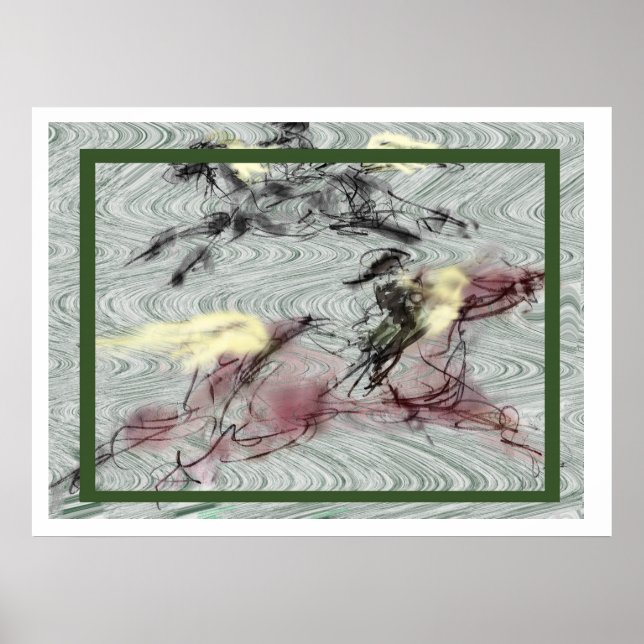 a _Japanese horse samurai art equestrian sumi Poster (Front)