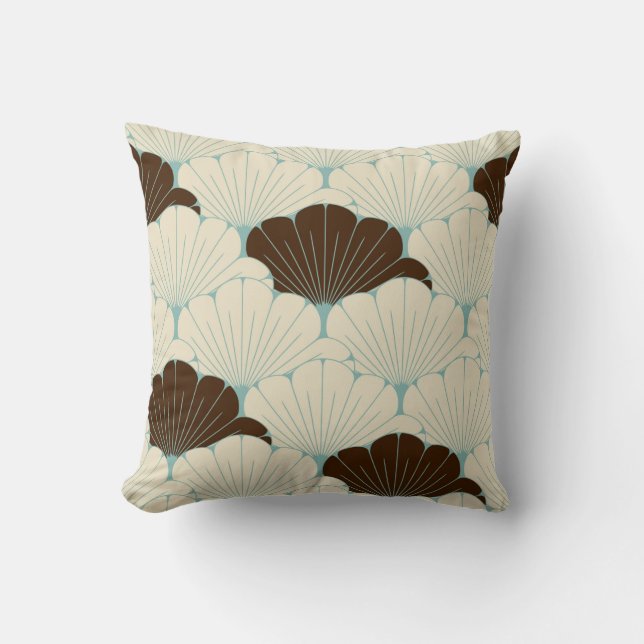 a Japanese style seamless tile with exotic foliage Cushion (Front)