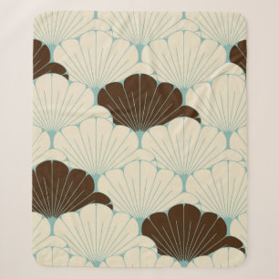 a Japanese style seamless tile with exotic foliage Sherpa Blanket