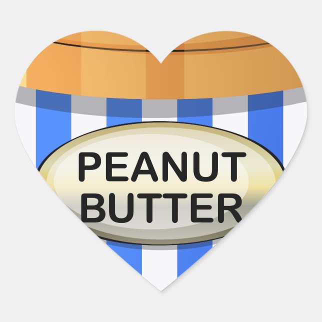 A jar of peanut butter heart sticker (Front)