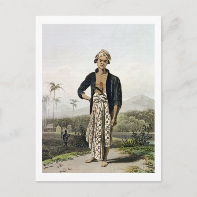 A Javan of the Lower Class, plate 2 from Vol. I of Postcard (Front)