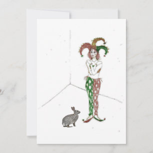 A jester and a rabbit invitation