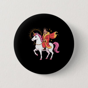 A Jesus Unicorn Jesus Christ Riding 6 Cm Round Badge