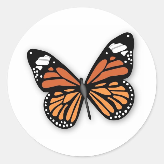 A Jewelled Monarch Butterfly Classic Round Sticker (Front)