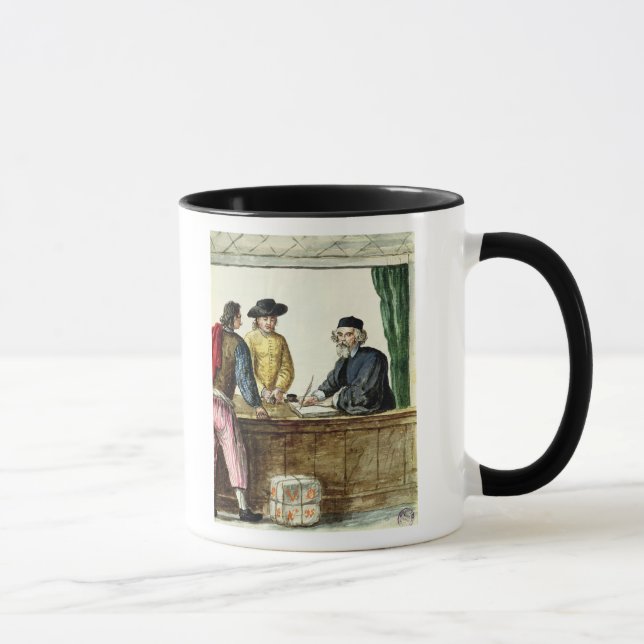A Jewish Shopkeeper With Two Clients Mug (Right)