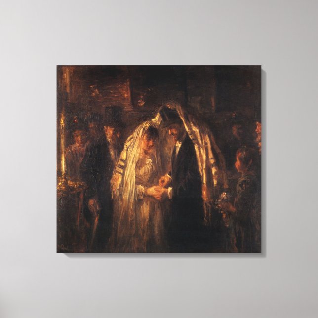 A Jewish Wedding by Jozef Israels - Circa 1903 Canvas Print (Front)