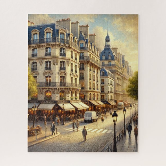A jigsaw puzzle city scene of Paris France (Vertical)