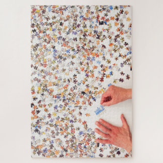A jigsaw Puzzle of an un assembled jigsaw puzzle