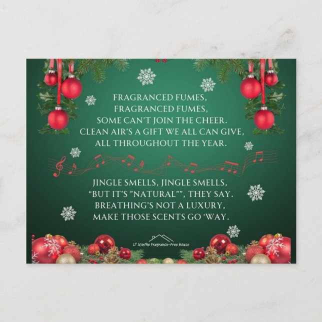 A Jingle Bells Holiday Parody - Jingle Smells Postcard (Front)