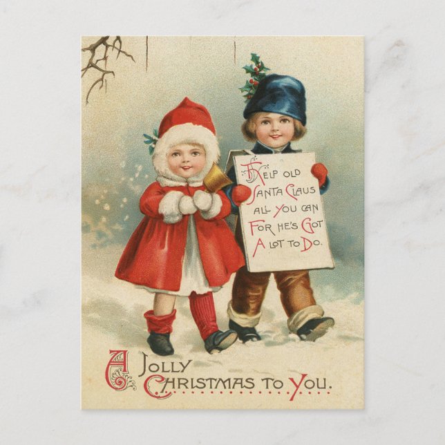 A Jolly Christmas To You - Vintage Postcard (Front)