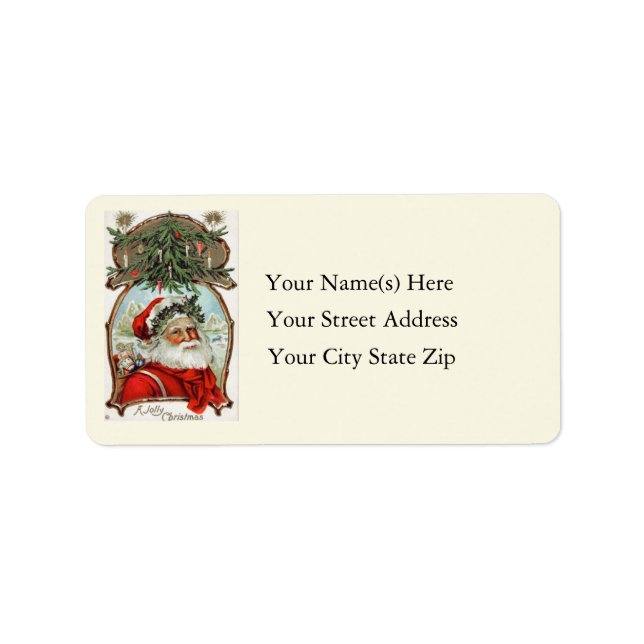 A Jolly Christmas Vintage Address Label (Front)