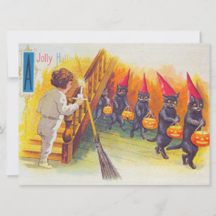 A Jolly Halloween (Black Cats) Card