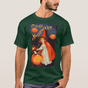 A Jolly Halloween Cute Retro Vintage Witch Women's T-Shirt