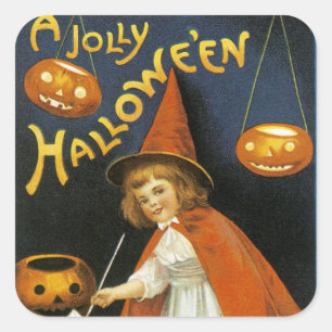 A Jolly Halloween Square Sticker