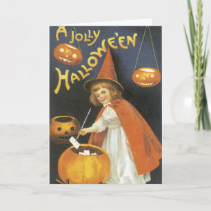 A Jolly Halloween Witch, Cute Vintage Card