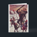 A Jolly Krampus Snow Scene Holiday Card<br><div class="desc">Krampus is a mythical creature who accompanies Saint Nicholas in various regions of the world during the Christmas season. Krampus acts in conjunction with Saint Nicholas; the latter gives gifts to good children, while the Krampus gives punishments to the bad children. What could be more festive than annoying children getting...</div>