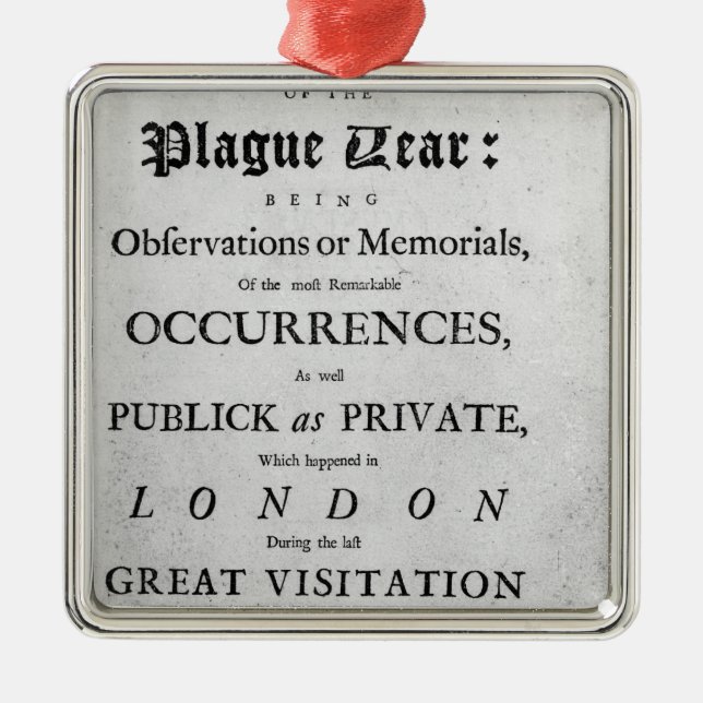A Journal of the Plague Year, 1665 Metal Tree Decoration (Front)