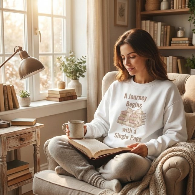 A Journey Begins with a Single Page: Book Lover Sweatshirt (Creator Uploaded)