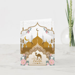 A Journey of Faith with Camels Eid Al Fitr Card