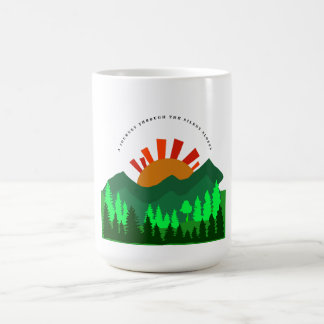A Journey Through the Silent Slopes Retro Mountain Coffee Mug