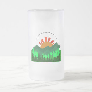 A Journey Through the Silent Slopes Retro Mountain Frosted Glass Beer Mug