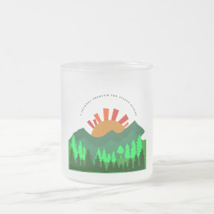 A Journey Through the Silent Slopes Retro Mountain Frosted Glass Coffee Mug
