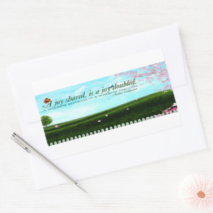 "A joy shared" Inspirational Quote Rectangular Sticker