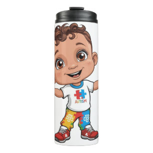A Joyful Celebration of Autism Awareness" Thermal Tumbler