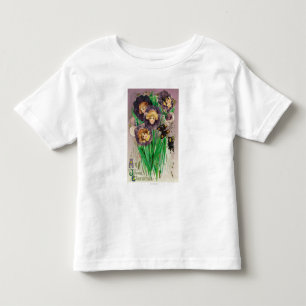 A Joyful Easter Violets with Women Heads Scene Toddler T-Shirt