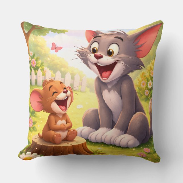 A Joyful Pause in the Garden Cushion (Front)