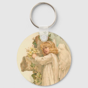 A Joyous Easter Angel Vintage Easter Key Ring