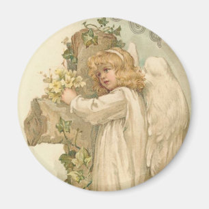 A Joyous Easter Angel Vintage Easter Magnet