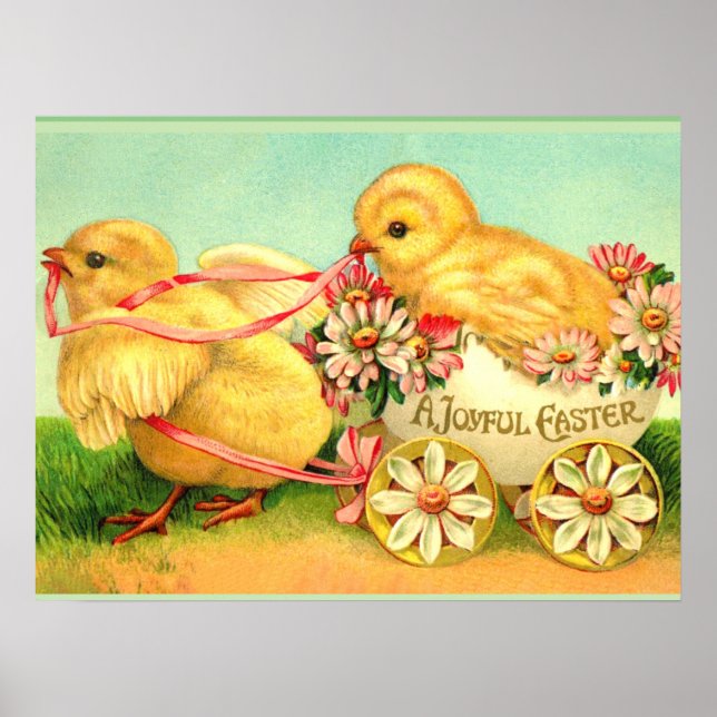 A Joyous Easter, popular vintage illustration, Poster (Front)