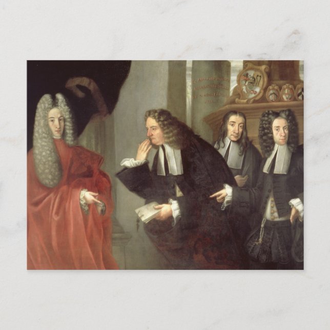 A Judge and Three Advocates, Venetian School (oil Postcard (Front)