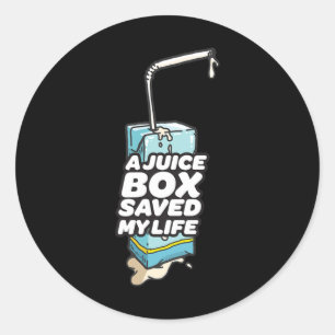 A Juice Box Saved My Life Diabetes Men Classic Round Sticker
