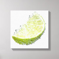 A juicy ripe organic lime wedge fruit submerged