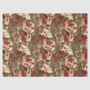 A Jumble of Victorian Holiday Postcards Tissue Paper