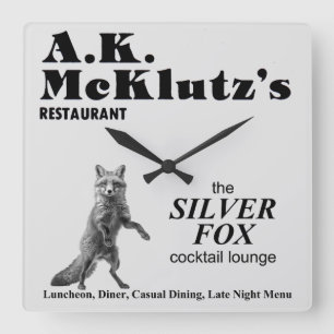 A. K. McKlutz's Restaurant, Arlington Heights, IL Square Wall Clock