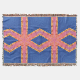 A Kaleidoscope of a Winter Pink, Orange and Blue Throw Blanket