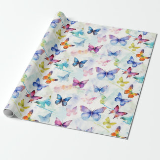 A kaleidoscope of butterflies, repeat pattern wrapping paper