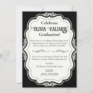 A Kaleidoscope of Celebration: Black & Cream Invitation