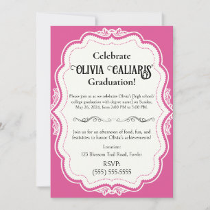A Kaleidoscope of Celebration: Rasberry Pink Invitation