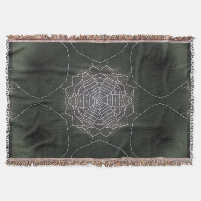 A Kaleidoscope of Dew Flowers KS#2 Throw Blanket (Front)