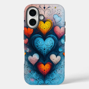 A Kaleidoscope of Love: A Vibrant Hear iPhone 16 Case
