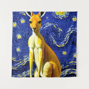 A Kangaroo in The Starry Night Tapestry